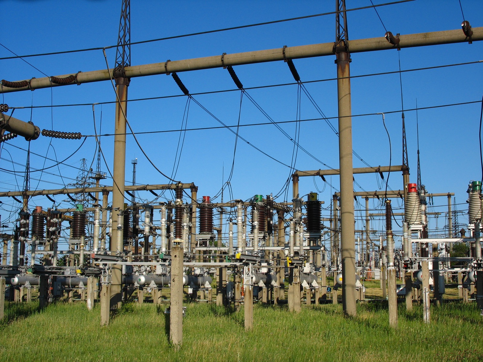 A high-voltage switchyard, the grid connection that turns a data center site into contracted capacity.